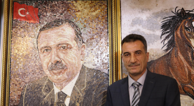 Suriyeliler, mozaikle Cumhurbaşkanı Erdoğan&#039;ın tablosunu yaptı