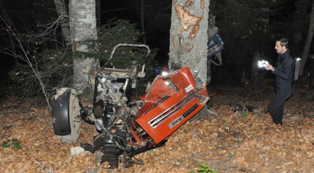 Traktör 100 metrelik uçuruma yuvarlandı: 2 ölü