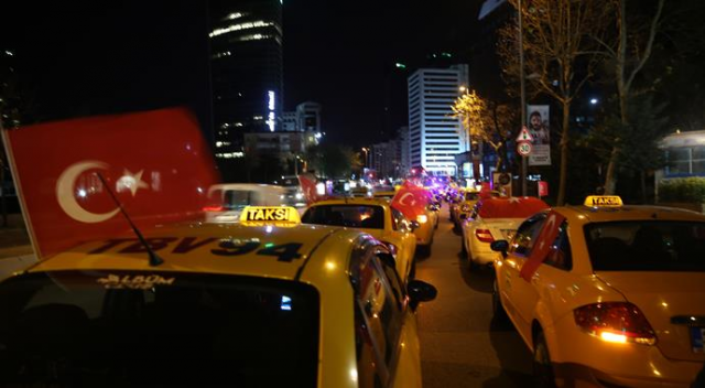 İstanbul&#039;da taksicilerden Kudüs protestosu