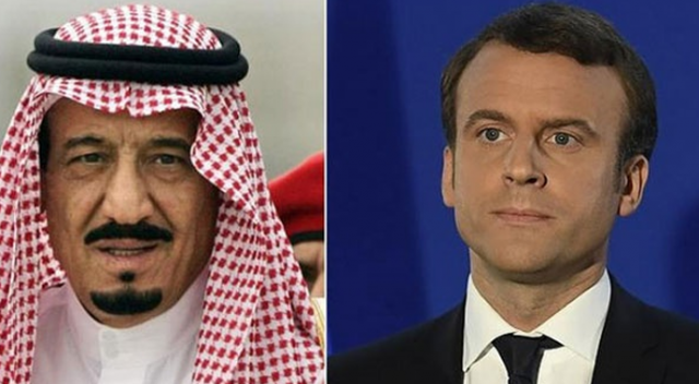 Kral Selman ve Macron telefonda görüştü