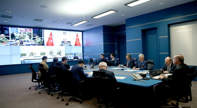 Cumhurbaşkanı Erdoğan video konferans ile harekât hakkında bilgilendirildi