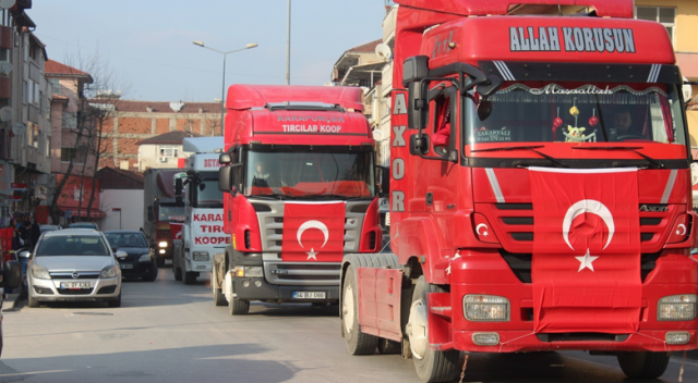 Tırcılar’dan Afrin&#039;de görev yapan askerler için konvoy