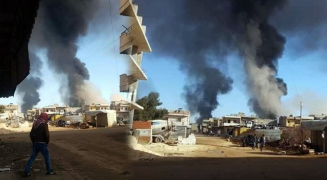 Afrin&#039;de teröristler evleri kundaklıyor