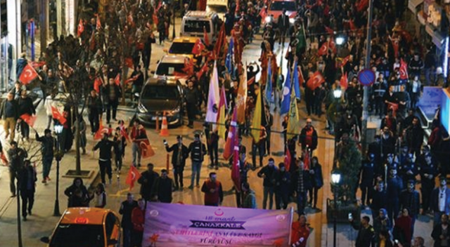 Kırıkkale&#039;de şehitlere saygı yürüyüşü