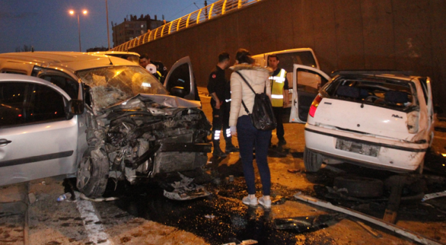 Konya’da zincirleme kaza: 3’ü polis 7 yaralı
