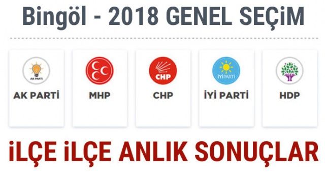 24 Haziran 2018 Bingöl ilçe ilçe Seçim Sonuçları | Bingöl Cumhurbaşkanlığı seçim sonuçları