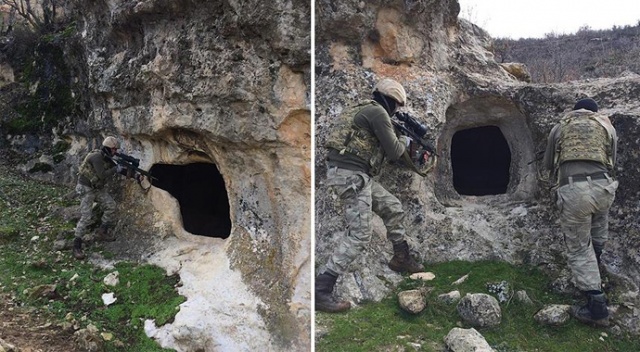 PKK&#039;lı teröristlerin barındığı yerler imha edildi