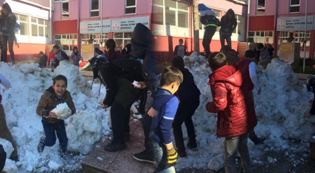Belediye başkanı okullara kamyon ile kar gönderdi