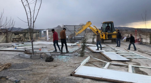 Kapadokya’da 14 kaçak yapı yıkımı tamamlandı