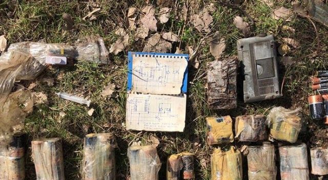 PKK&#039;lı teröristlerin el yapımı patlayıcı şeması bulundu