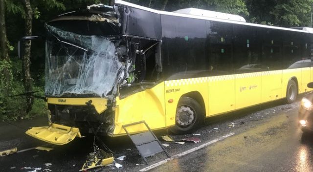 Sarıyer’de İETT Otobüsü, öndeki otobüse çarptı; 2 yaralı