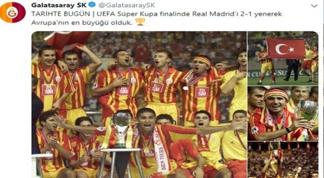 Galatasaray&#039;dan UEFA Süper Kupa&#039;nın yıl dönümü paylaşımı