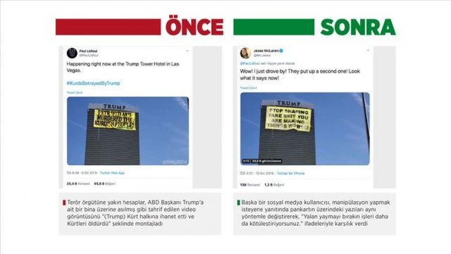 Barış Pınarı Harekatı&#039;nı manipüle etmek için Greenpeace pankartını değiştirdiler