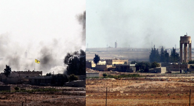 Tel Abyad&#039;ın doğusundaki PKK/YPG&#039;nin bez parçaları indirildi