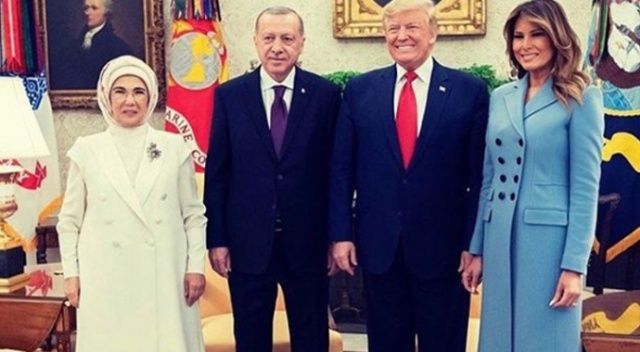 Trump, Erdoğan&#039;ın ziyareti esnasındaki aile fotoğrafını paylaştı