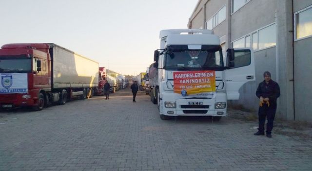 Çorum Belediyesi&#039;nin yardım konvoyu Elazığ&#039;a ulaştı