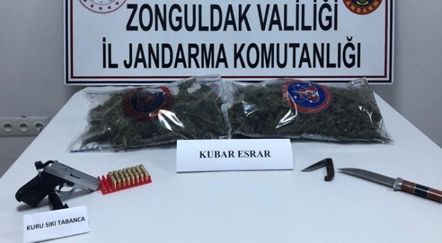 Zonguldak’ta 1 kilogram esrar ele geçirildi