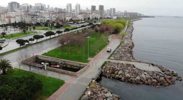 Koronavirüs nedeniyle boş kalan İstanbul’un sahilleri havadan görüntülendi