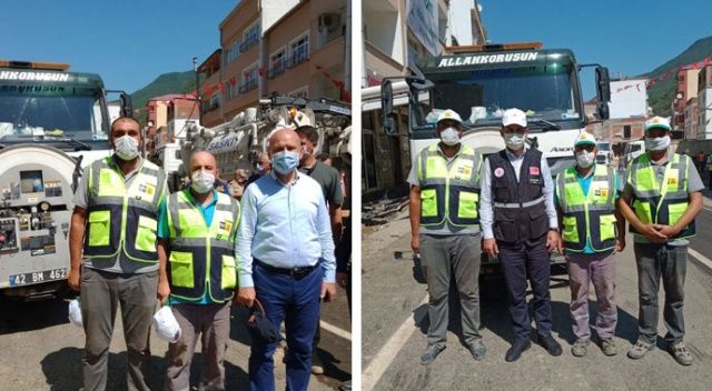 Bakan Soylu ve Kurum, Giresun’da Konya ekiplerini ziyaret etti