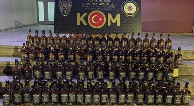 Adana’da 220 şişe sahte içki ele geçirildi