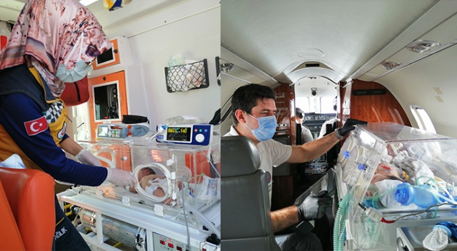 Ambulans uçak farklı illerdeki iki bebek için havalandı