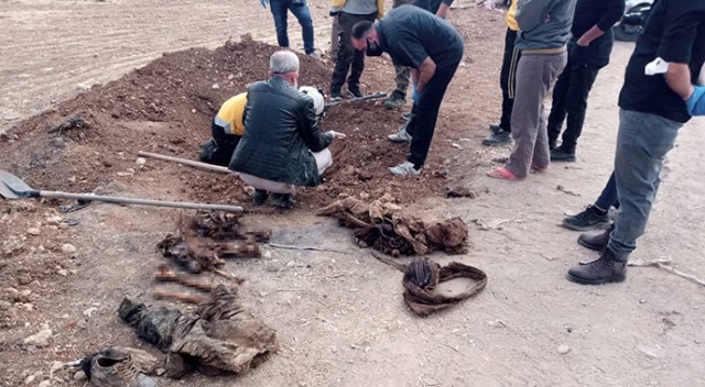 Azez yakınlarında PKK’dan kurtarılan bölgede toplu mezar bulundu