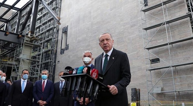 Erdoğan çalışmaları inceledi: Taksim Camii Ramazan ayında  açılıyor