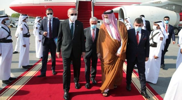 Cumhurbaşkanı Erdoğan, Katar&#039;a geldi