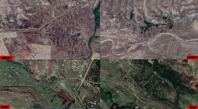 İşgalci Ermenistan&#039;ın Karabağ&#039;daki vahşeti uydu fotoğraflarında