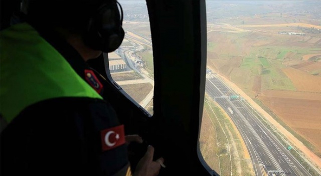 Kuzey Marmara Otoyolu&#039;nda helikopter destekli trafik denetimi
