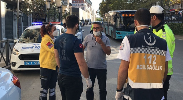 Taksim&#039;de denetimde yakalandı: Karantina yerine direksiyonda