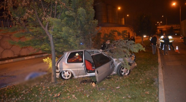 Aracıyla ağaca çarptı, hayatını kaybetti