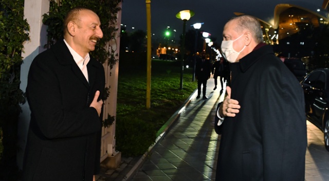 Cumhurbaşkanı Erdoğan ve Aliyev, akşam yemeğinde bir araya geldi