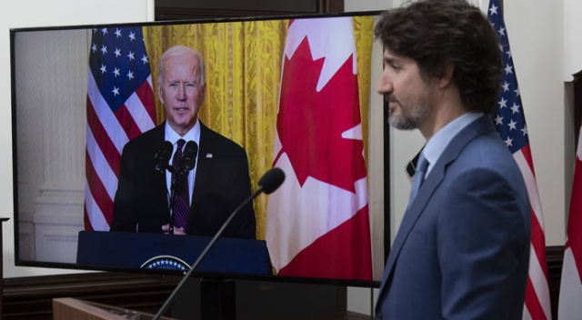 Biden ile Trudeau&#039;dan çevrim içi ortak basın toplantısı