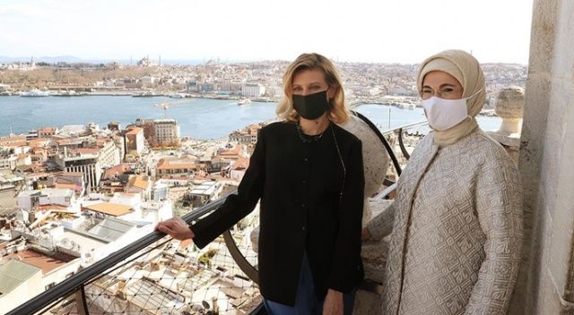 Emine Erdoğan, Olena Zelenska ile Galata Kulesi&#039;ni ziyaret etti