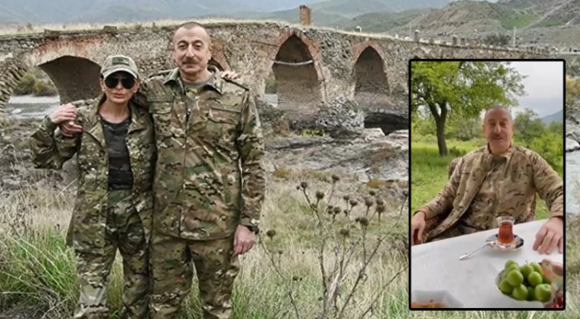 Aliyev ve eşinden Şuşa paylaşımı