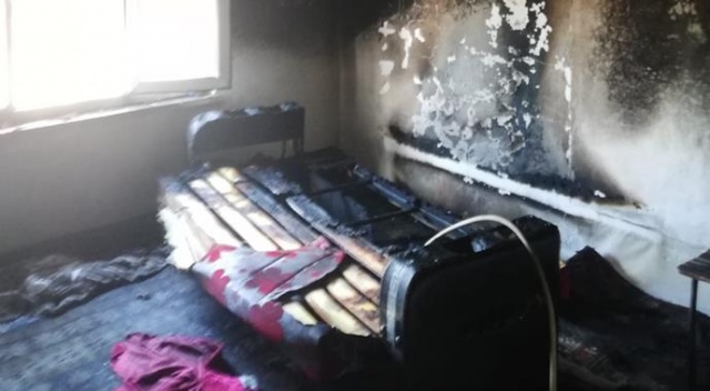 Balıkesir&#039;de yangın dehşeti, yaşlı kadın can verdi