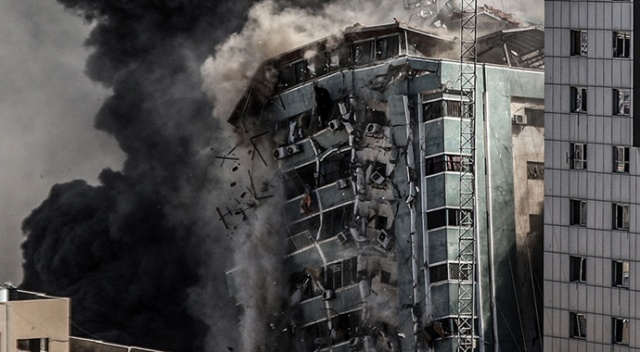 İsrail’in medya binasını yerle bir ettiği saldırıdan ürperten detay