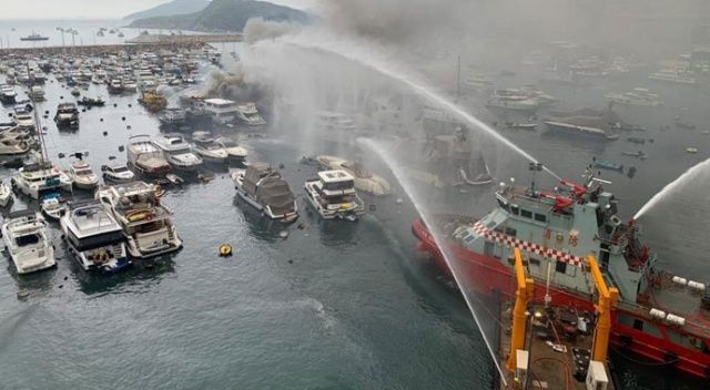 Hong Kong’da marinada yangın: 16 tekne yandı