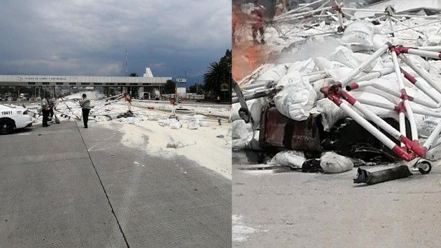 Meksika&#039;da feci kaza! Freni patlayan tır otoyol gişelerine çarptı