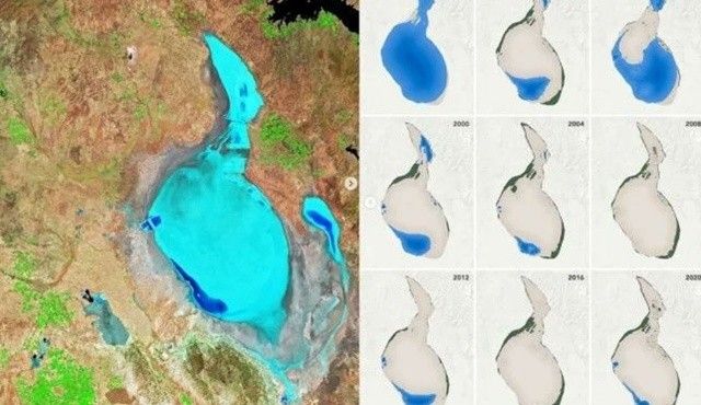 NASA farklı yıllardan görüntülerle paylaştı: İşte Tuz Gölü&#039;ndeki değişim