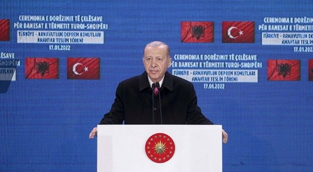 Cumhurbaşkanı Erdoğan Arnavutluk&#039;tan seslendi: Yardıma koşan ilk ülke Türkiye oldu