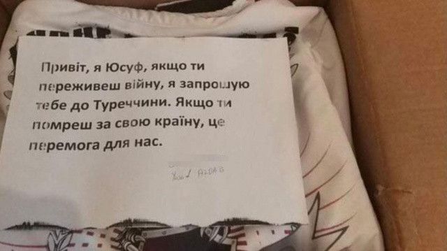 Ukrayna&#039;ya gönderilen yardım kutusundan çıkan not herkesi duygulandırdı