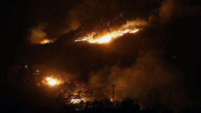 Çanakkale&#039;deki orman yangını, soğuk hava depo tesislerine yaklaştı