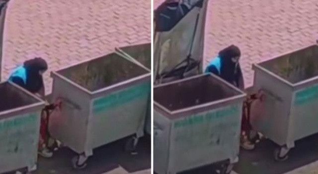 Tüm Türkiye bu görüntüleri konuşuyor! Kağıt toplayıcısı anne kızı için çöp kovasından salıncak yaptı