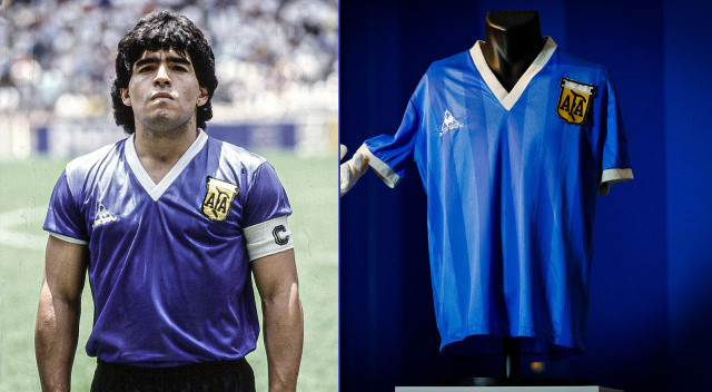 Maradona&#039;nın 1986 Dünya Kupası&#039;nda İngiltere&#039;ye karşı giydiği formaya 9 milyon dolar! Tarihin en pahalı forması!