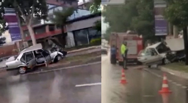 Bursa&#039;da yağmur nedeniyle kayganlaşan yolda feci kaza! 2 ölü