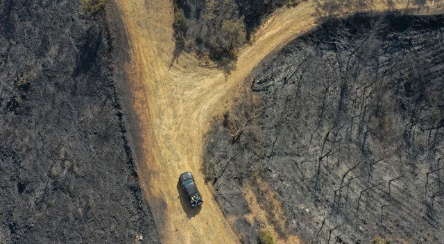 Marmaris yangınında etkilenen ormanlar görüntülendi: 4 bin 400 hektar alan kül oldu