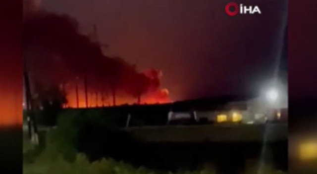 Rusya&#039;nın Belgorod bölgesindeki mühimmat deposunda yangın çıktı