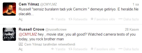 Cem Yılmaz'dan Crowe'a esprili cevap